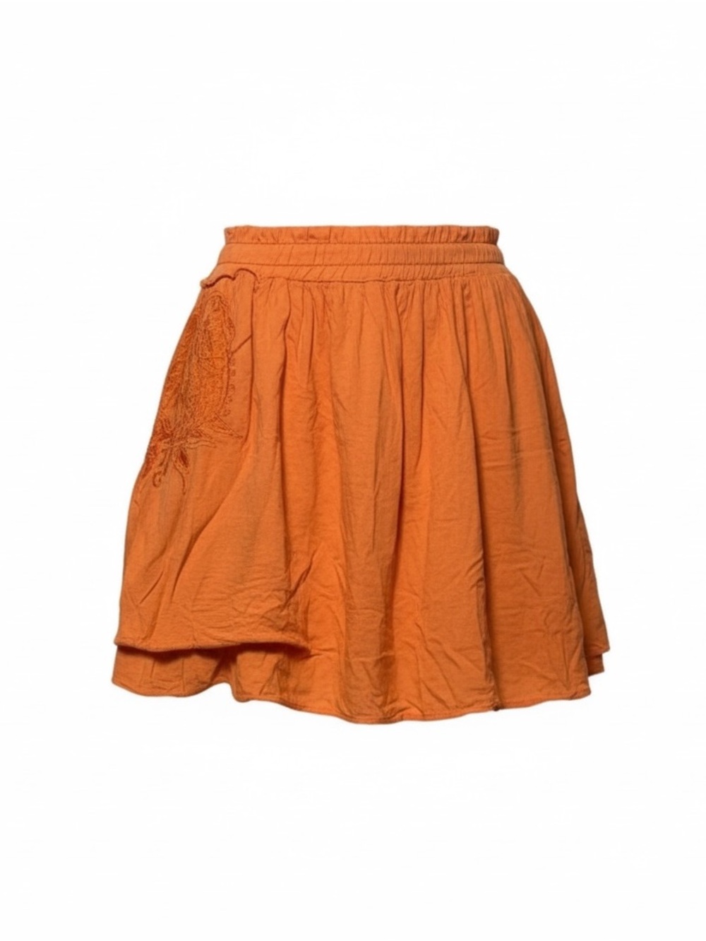DA-NANG SURPLUS VINTAGE Orange Embroidered Skirt!